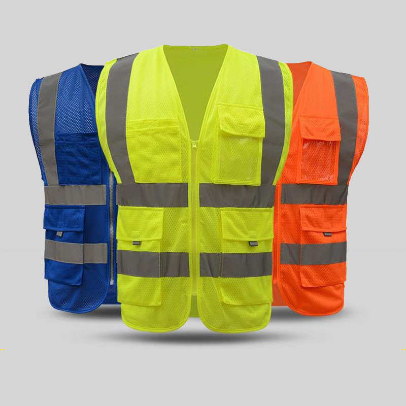 blue reflective vest