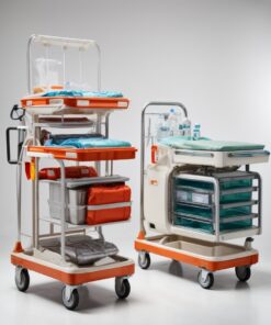 5 drawer Emergency trolley - red