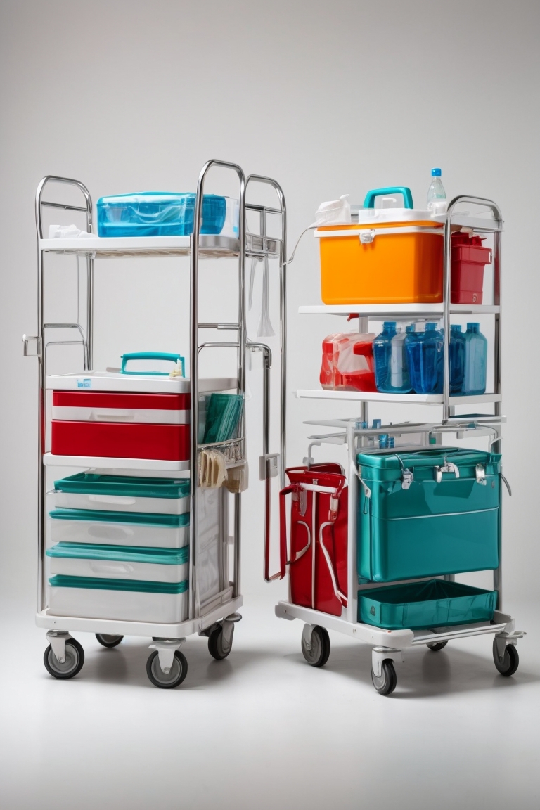 Emergency medical trolley equipment