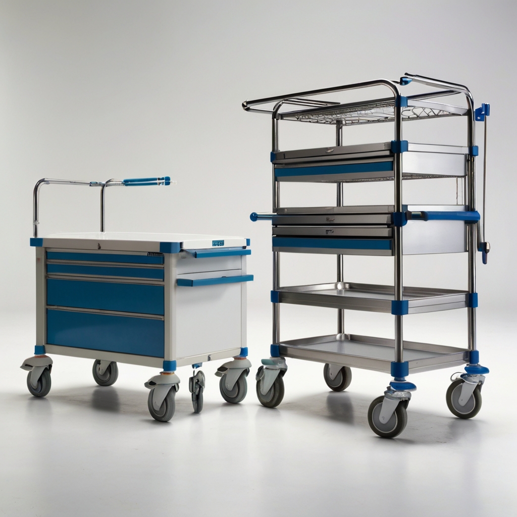 3 tier medical trolley