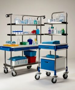 Treatment Trolley 3 Tier – Pink with Detachable Guardrail