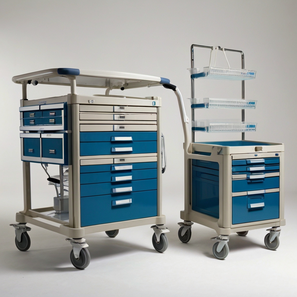 aavara cnd01 mobile medical cart - dual monitor type