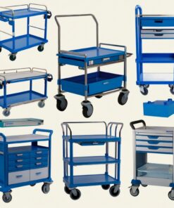 Utility Carts 2-Tier Gray Medical - Trolley for Laboratory
