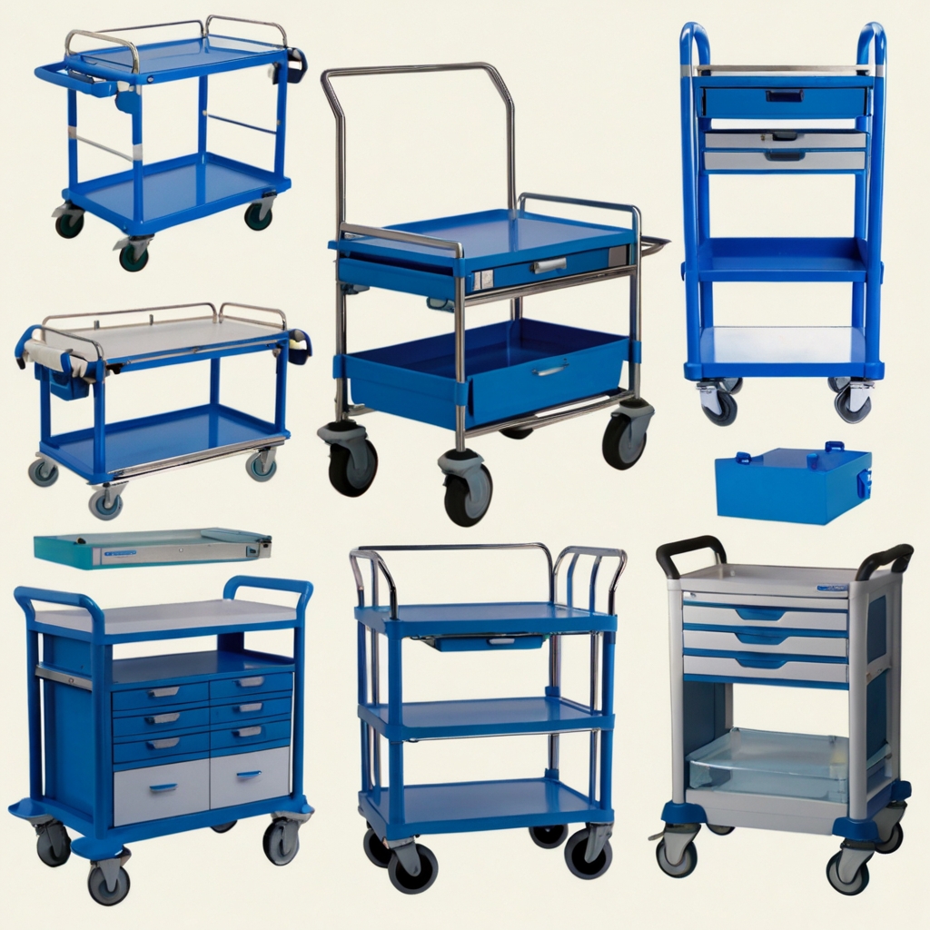 Utility Carts 2-Tier Gray Medical - Trolley for Laboratory