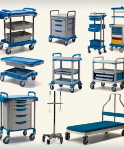 Utility Carts 2-Tier Gray Medical - Trolley for Laboratory