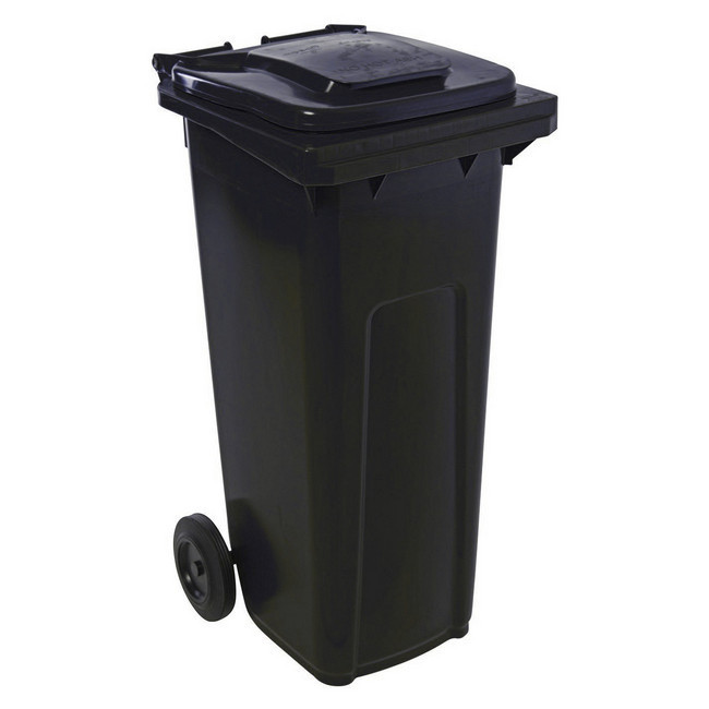 770L Yellow & Black 'Tiger Stripe' Offensive Waste Wheelie Bin