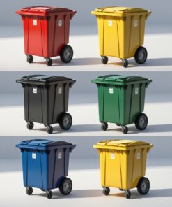 240L Red Wheelie Bin for Clinical Waste