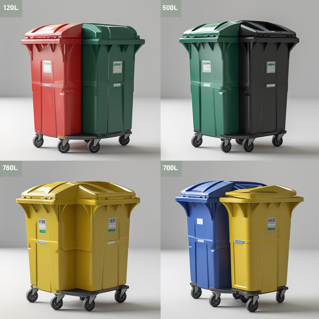 Heavy-Duty 660 Litre Commercial Wheelie Bin,