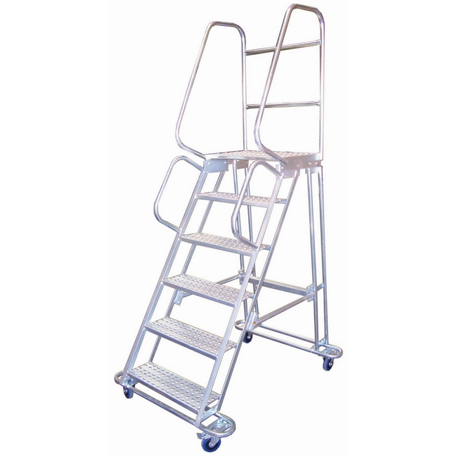 Mobile Safety Step Ladder - Mounty Rollstep - 6 Step - 2.345m High - MLH06