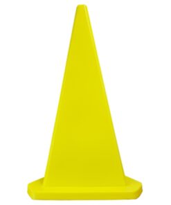 Safety Cone - Triangular - Hard Plastic - Parking Bollard - 100cm - Yellow - MBOL1MY
