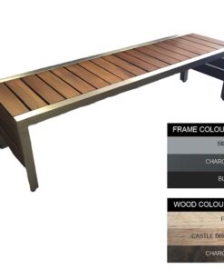 Mall Bench - Steel and Wood - Adj. Feet - 45x240x51cm - Colour Options - ML4661PC