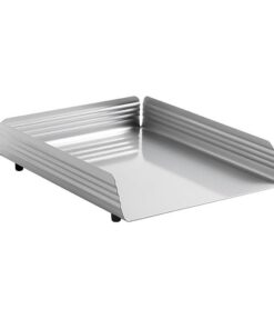Letter Tray - Single - Fluted Steel Range - Metal - 35 x 25 x 6.5 cm - Silver - 531SI