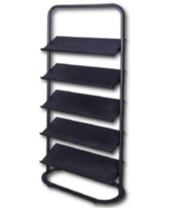 Steel Brochure Holder - Floor Standing - 5 Tilting Shelves - 87 x 41 x 194 cm - Black - 249BL