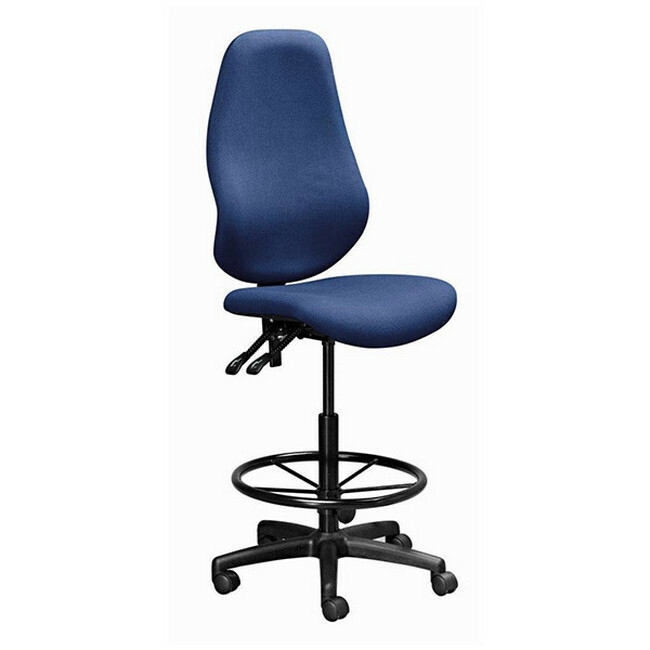 Draughtsman Chair - Swivel and Tilt - Wheels - 123 x 50 x 56 cm - SE025-blue