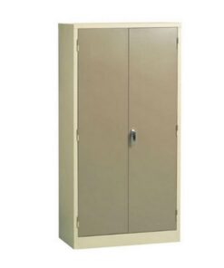 Steel Cupboard - Metal Stationery - 4 Shelves - Ivory and Karoo - Knock Down (Requires Assembly) - 180 x 90 x 45 cm - SC002KD-ivorykaroo