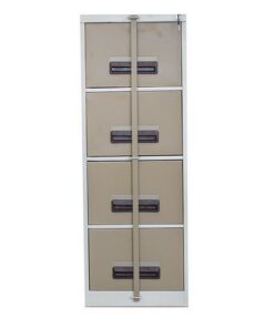 Steel Office Filing Cabinet - 4 Drawer File - Security Bar - 130 x 47 x 63 cm - 4FC01-ivorykaroo
