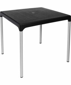Plastic Square Table - Chelsea - 4 Seater - Black