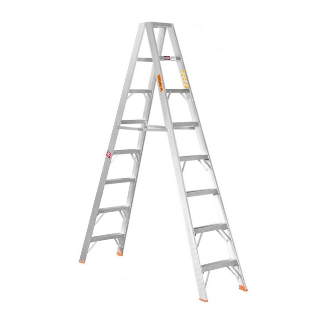 Aluminium Step Ladder - Double Sided - Heavy Duty Industrial - 8-Step - 2.40m