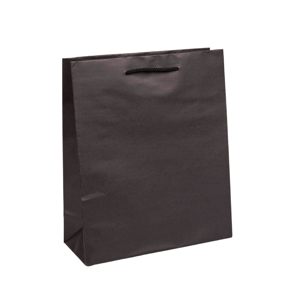 Black A4 paper carrier bag with cord handles