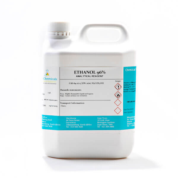 Ethanol 96% AR Grade Plastic Bottle Lab Use – 2,5l