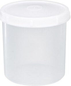 Bürkle Screw-Bin 1000 ml, PP Transparent, 126 x 126 mm w. Screw Cap PE