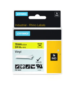 Dymo Original IND Tape for Rhino Label Makers (19mm x 5,5m, Black on Yellow)​