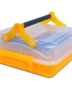 Heathrow Scientific DuraporterXL High Capacity Sample Transport Tote (Including Multitube Insert) - Clear/Yellow