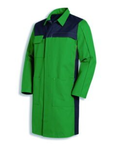 Uvex Men’s Laboratory Coat, Size 60/62, Green, 65% Cotton, 35% PE, 1/1 Arm with Snaps, Type 16283