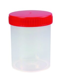 Ratiolab Multipurpose Beakers, 200 mL, PP, with Red Screw Lid, Non-Graduated, Sterilized (Pack of 150)
