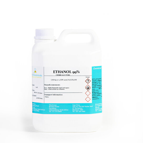 Ethanol 99% CP Plastic Bottle Lab Use – 2,5l