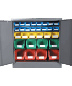 Louvre Panel & Linbin ® Storage Bin Half Size Cabinet Kit 2