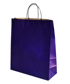 Purple kraft paper bag with navy paper twist – 340 x 125 x 400mm