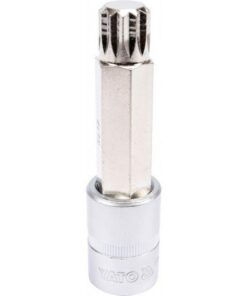 Spline Bit Socket - Chrome Vanadium - 1/2" Connector - Long - M17 x 100mm - YT-04357