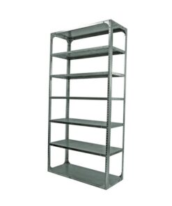 Bolted Shelving Steel Bay 7 Shelves - Uni-Angle - Seven Shelf Kit - Galvanised - 365.8 x 91.4 x 76.2 cm
