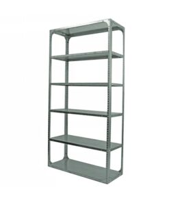 Bolted Shelving Steel Bay 6 Shelves - Uni-Angle - Six Shelf Kit - Galvanised - 335.3 x 91.4 x 38.1 cm