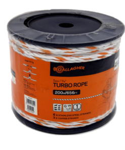 Gallagher Turbo White Rope 6Ss/3Cu - 200M