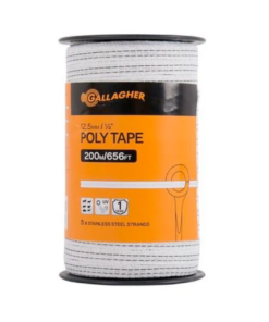 Gallagher Poly White Tape - 12.5 Mm X 200 M