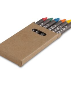 6 Coloured Crayons In Recyclable Kraft Box