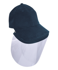 6 Panel Brushed Cotton Cap with zip off face shield – Min 25 units