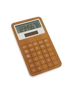 Eco Friendly bamboo Calculator – Dual power , 8 dot matrix digi