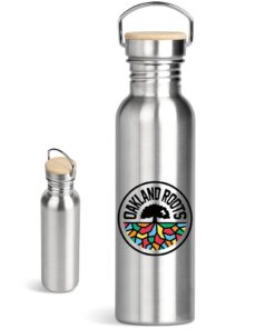 Mendez Black 750ml Stainless Steel Water Bottle – Swig & Sip with Internal Straw