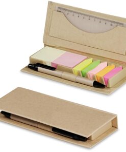 Brainstorm Eco Office Set Incl Ruler, Pad, Pen & Sticky Flags – 100% Recycled Paper