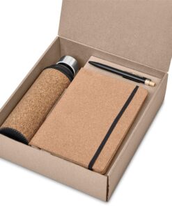 Cork A5 Notebook, Pen & Water Bottle – Employee Eco Friendly Gift Set