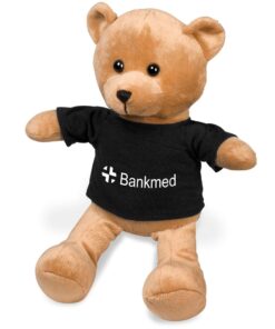 Cuddles Plush Toy Bear With Black Brandable Tshirt