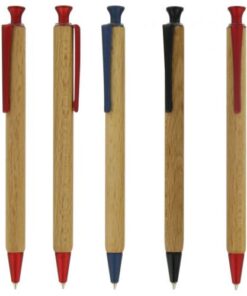 Sustainable Wood (FSC) Gel Pen (Coloured Trim) – Plain – Min Ord