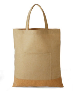 Eco Friendly Cotton & Cork Shopper With Front Pocket
