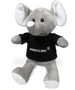 Eddie Plush Toy Elephant With Black Brandable Tshirt