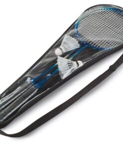 2-player badminton set including shuttlecocks.