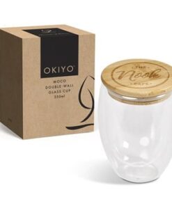 Okiyo Eco Friendly 350ml Moco Double Wall Glass Cup – Suitable Hot Liquids