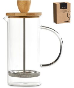Okiyo Osu Glass, Bamboo & Steel Coffee Plunger – 350ml